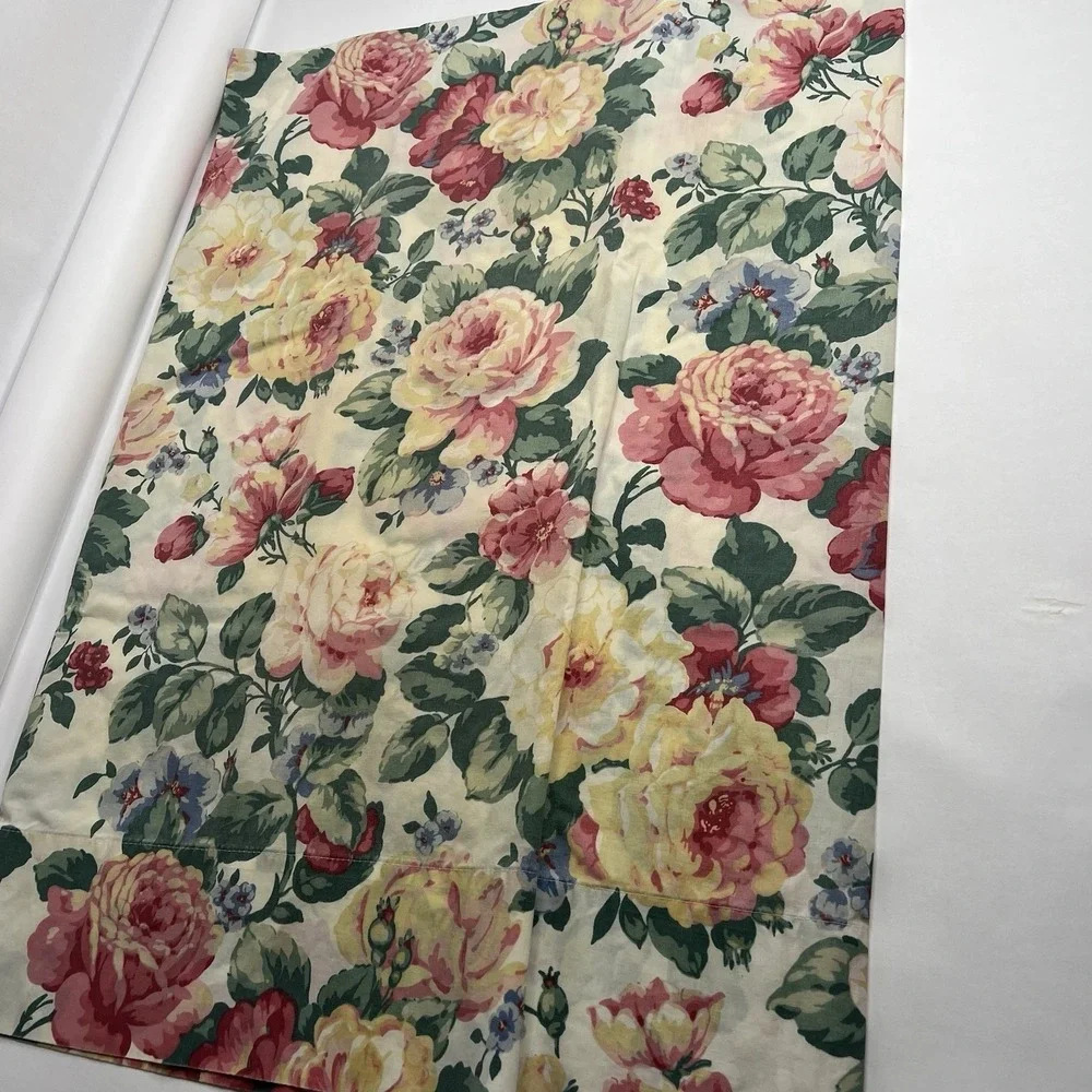 VINTAGE‎ Wamsutta STANDARD Pillow Case Made In U.S.A. Roses Floral Set For (4)